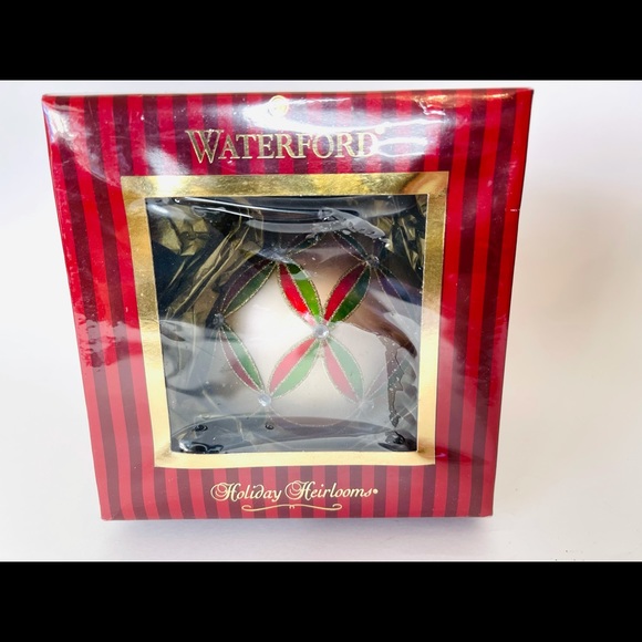 Vtg Waterford Holiday Wedge Ball Ornament